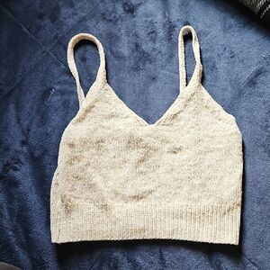 American Eagle Outfitters Cream Knit Top
